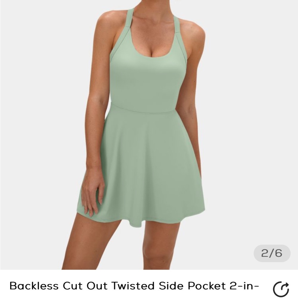 VIRAL SOLD OUT Halara Backless Cut Out Twisted Side Pocket Mini Ballet Dress!!!